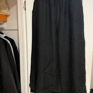 Chic Black Wide Leg Women's Pants